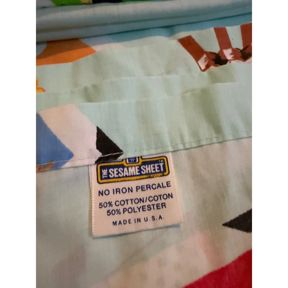 Sesame Street | Vintage Sheet Set Twin Blue Big‎ Bird Oscar Bert Ernie 3pc
